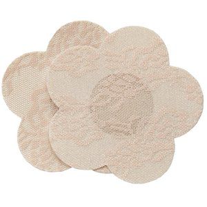 Flower Shaped Pasties Nipple Covers Self Adhesive 3 Pair Nude